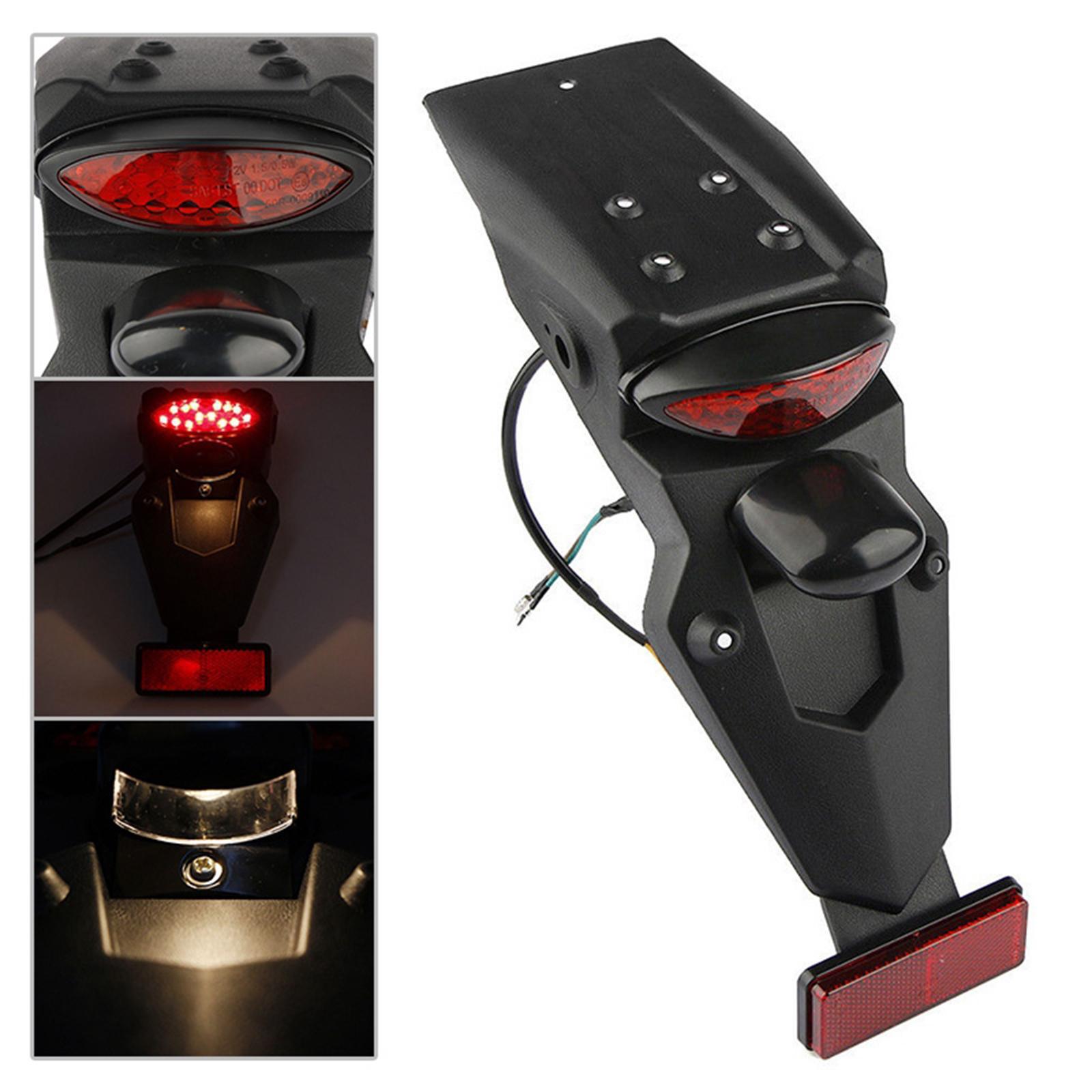 2- Motorbike Motorcycle Rear  Mudguard LED Brake Tail Light for