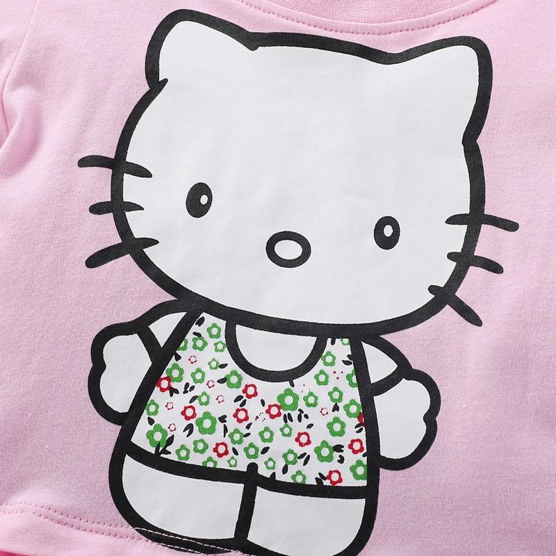 TA172 Váy cotton ngắn tay bé gái Kitty LittleMaven QW173