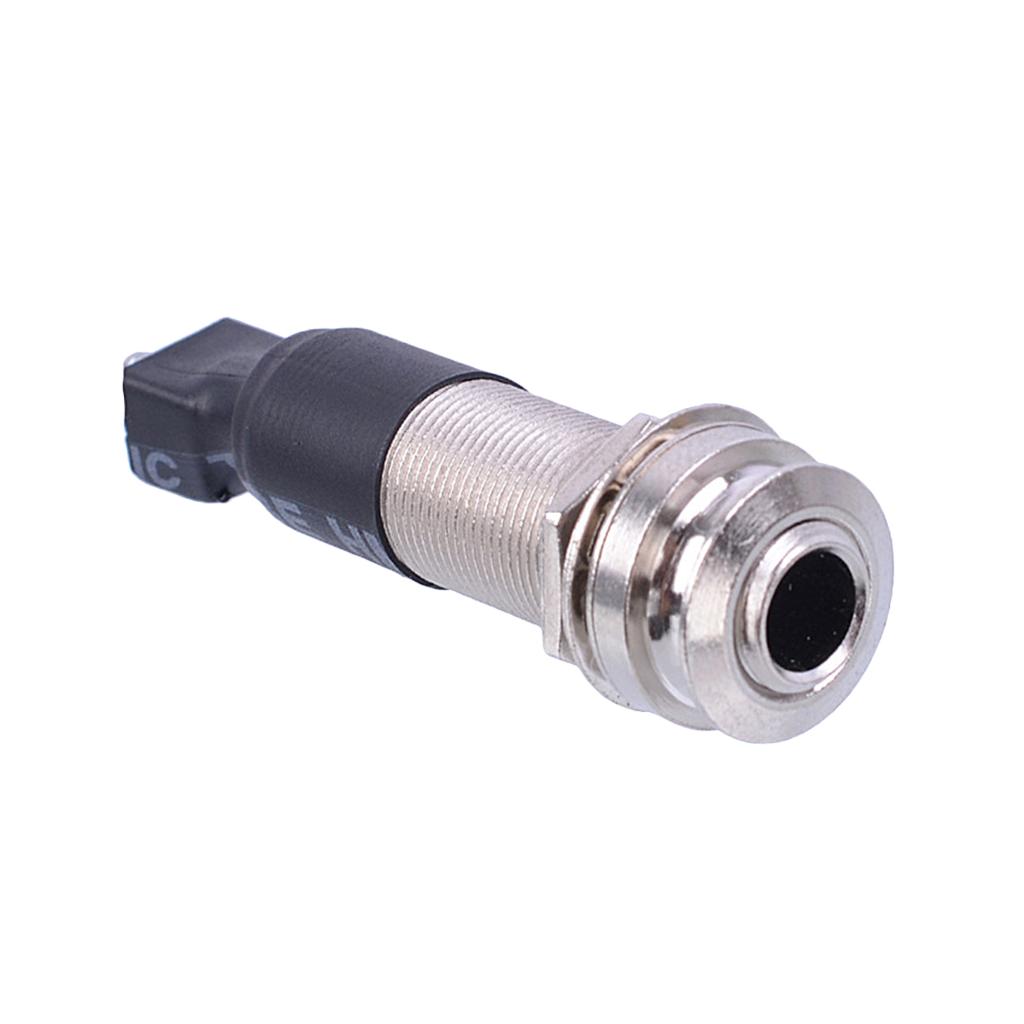 Durable Cylinder Guitar EQ Piezo Pickup Endpin 6.35mm(1/4inch) Jack Socket