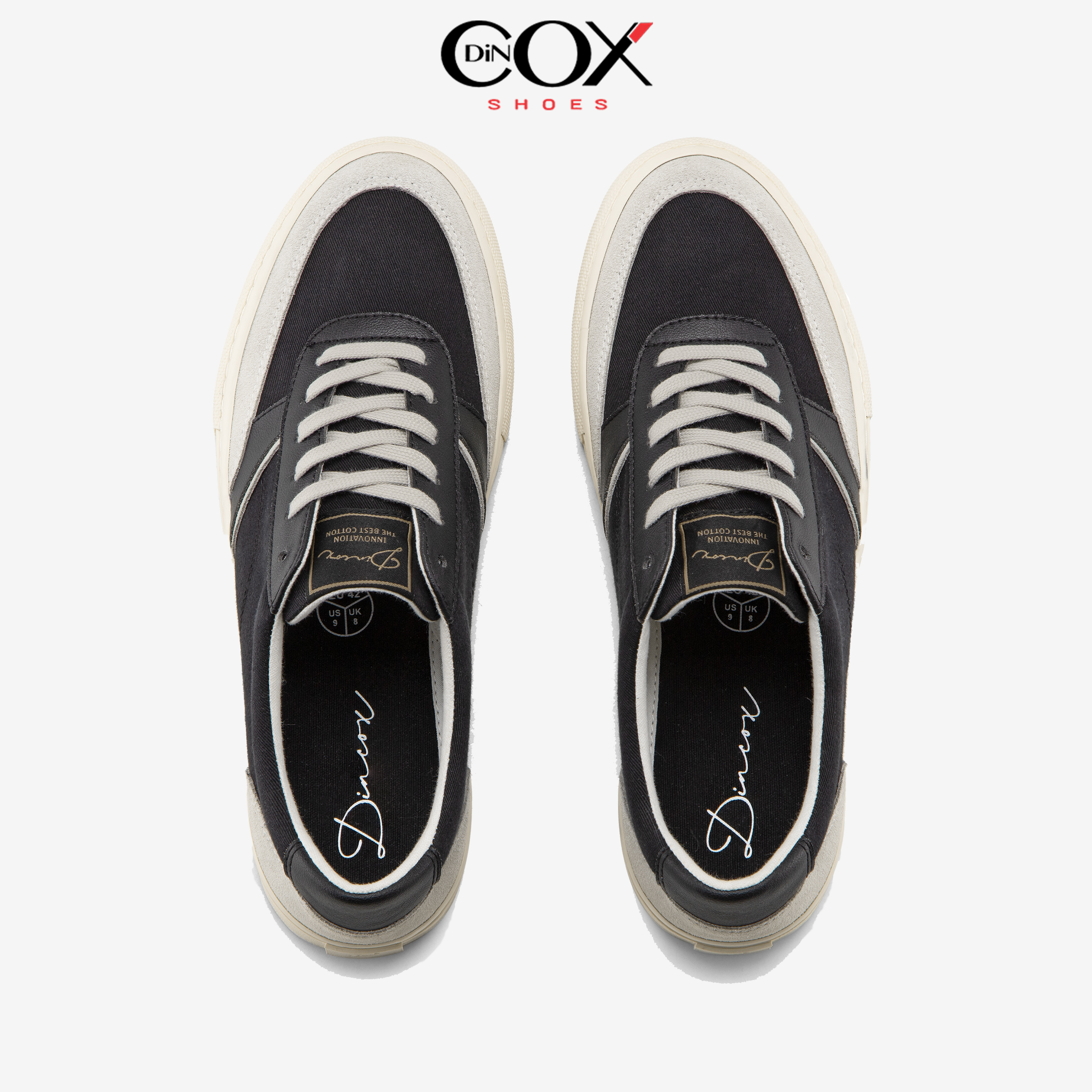 Giày Sneaker Nam DC13 Black Sang Trọng Thanh Lịch Dincox Shoes