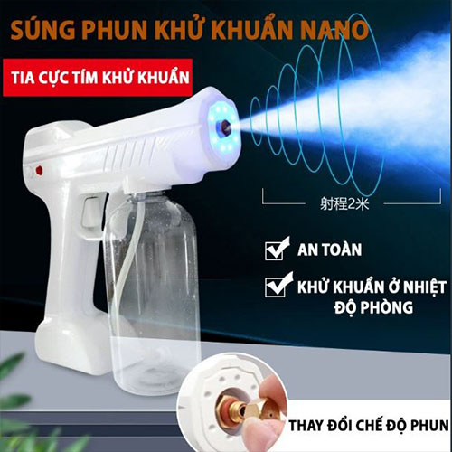 Máy khử khuẩn Nano cầm tay K6, máy phun khử trùng diệt khuẩn tia UV cao cấp, an toàn, tiện lợi