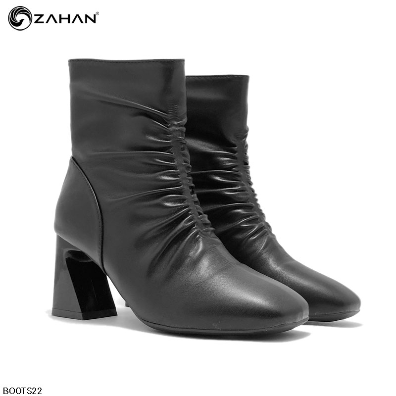 Boots nữ, 7cm, mũi vuông, nhún BOOTS23