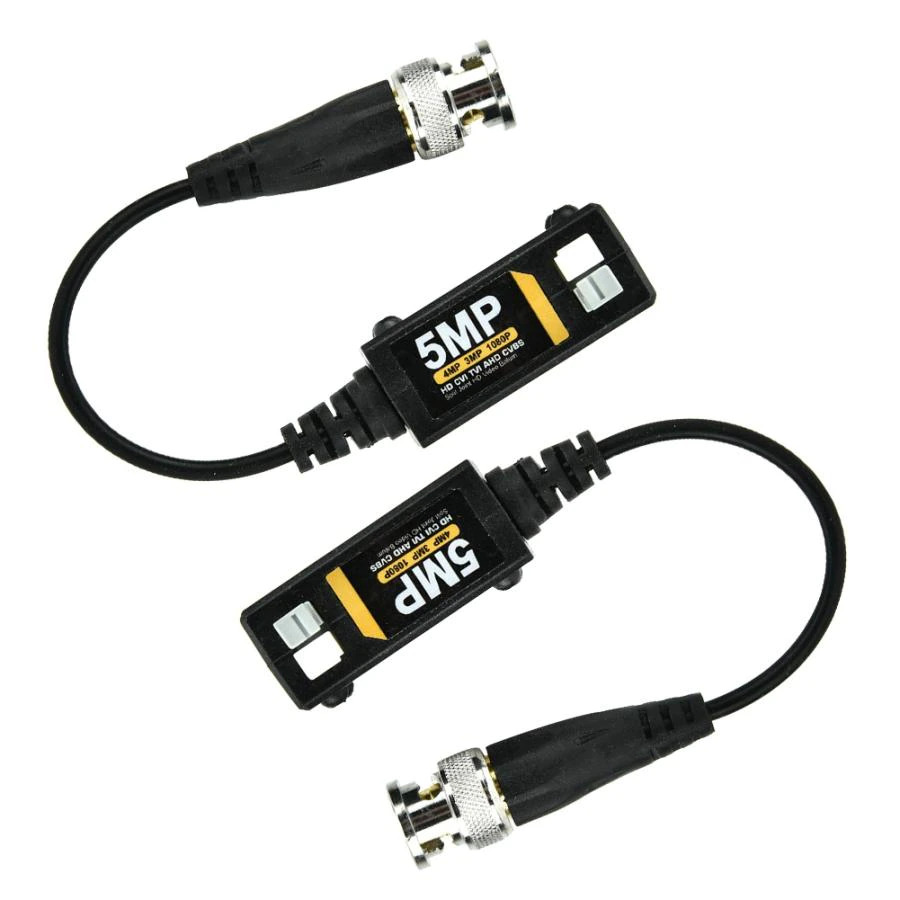 10 bộ video balun 5mp lõi đồng, màu vàng cho camera quan sát