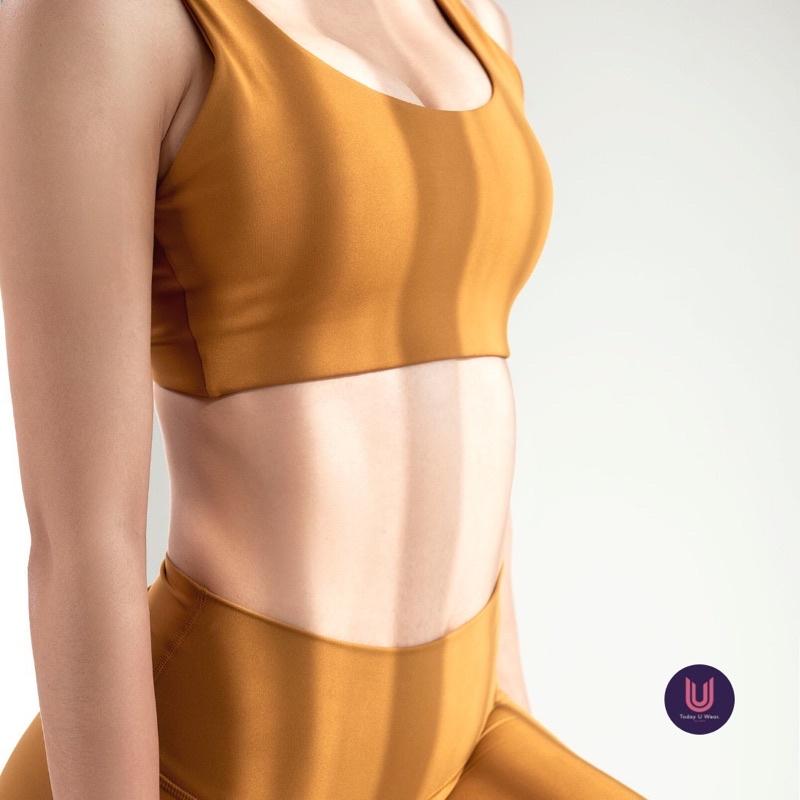 Quần Thể Thao Tập Gym Yoga Unique Mustard Legging Vàng Mù Tạt (cạp cao, co giãn 4 chiều, chất liệu cao cấp)