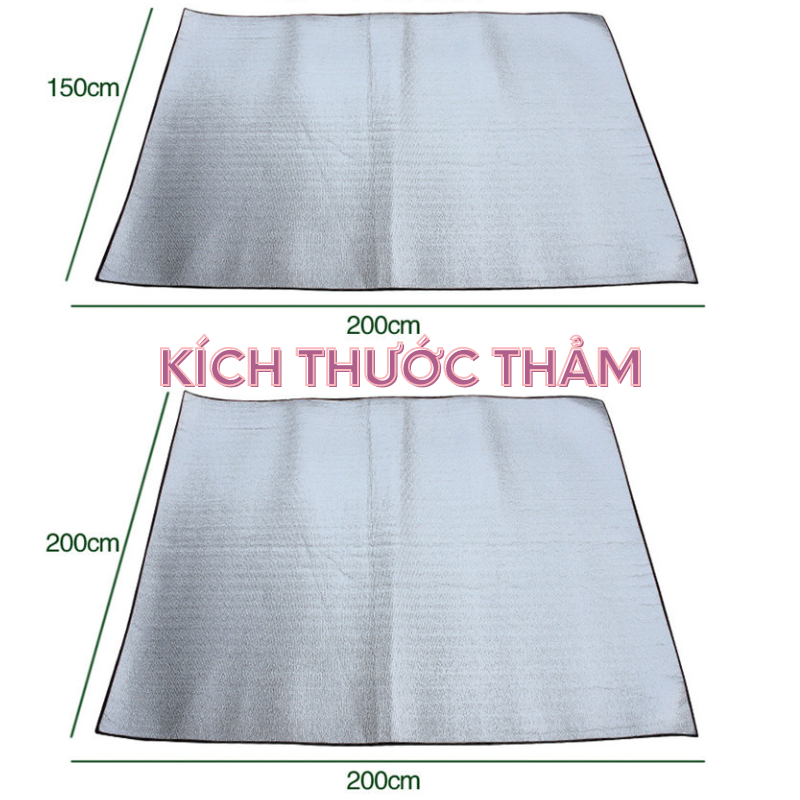 Thảm lót lều cắm trại chống ẩm, kích thước 200*150*2.5 cm, tặng kèm túi đựng thảm