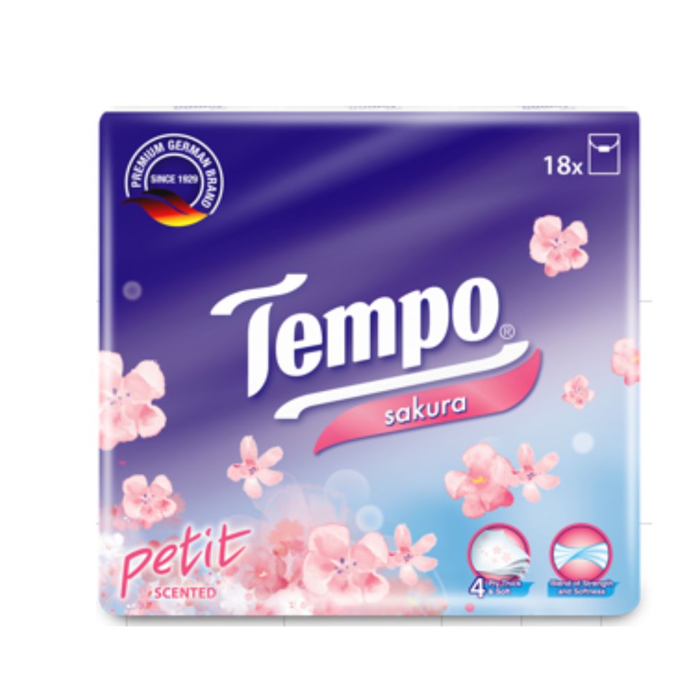 Khăn giấy bỏ túi Tempo Petit hương Hoa anh đào (18 gói)