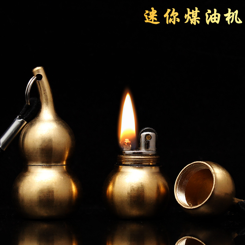 Vỏ Hột Quẹt Bật Lửa Xăng Đá Dolphin HY-701 Kiêm Móc Treo Chìa Khóa Hình Quả Bầu Hồ Lô Tài Lộc