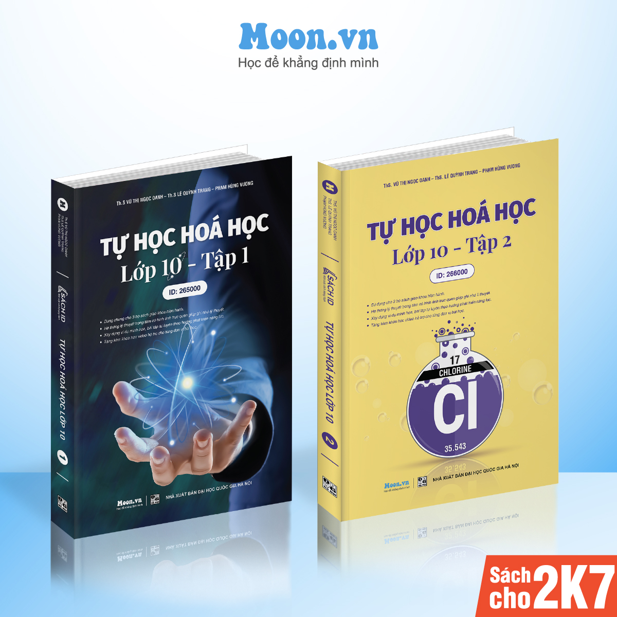 Combo 2 sách tự học hoá học lớp 10 chương trình mới moonbook