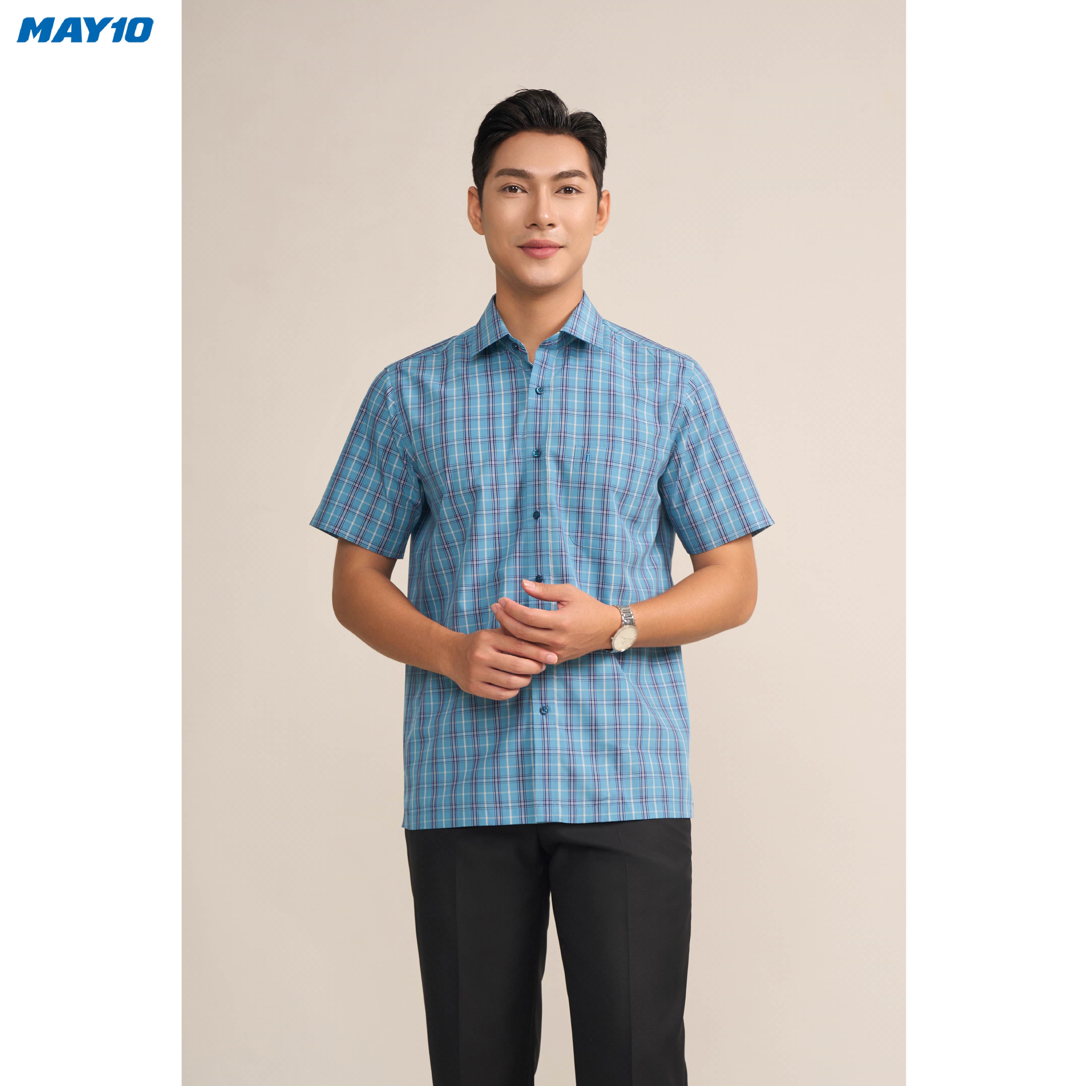 Sơ mi nam cộc tay May10 form RegularFit mã 010124196ONGB AK610