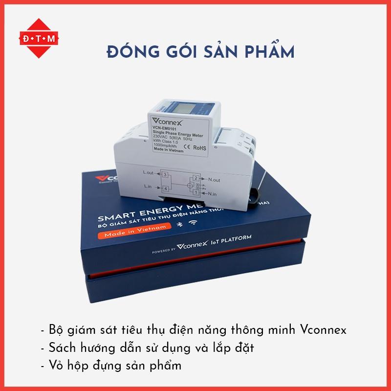 Công Tơ Điện Tử Wifi Thông Minh 1 Pha - Bộ Theo Dõi Tiêu Thụ Điện Năng Thông Minh Vconnex