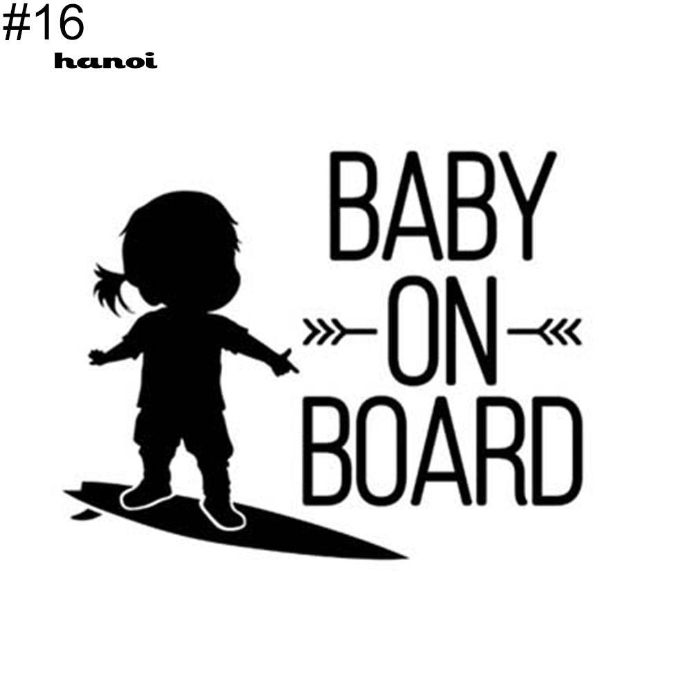 Giấy dán xe hơi in chữ Baby On Board dễ thương