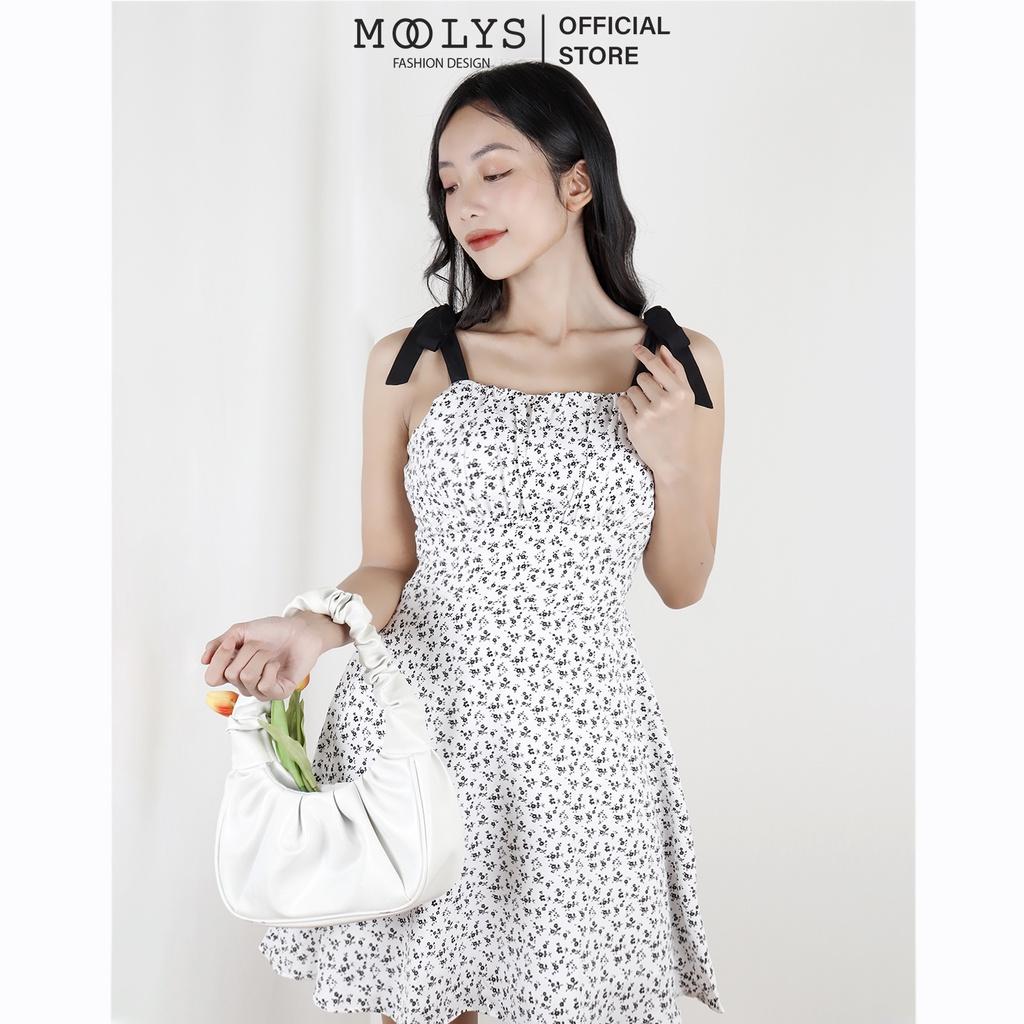 Đầm xoè thiết kế hai dây nhún ngực dễ thương Moolys MD001