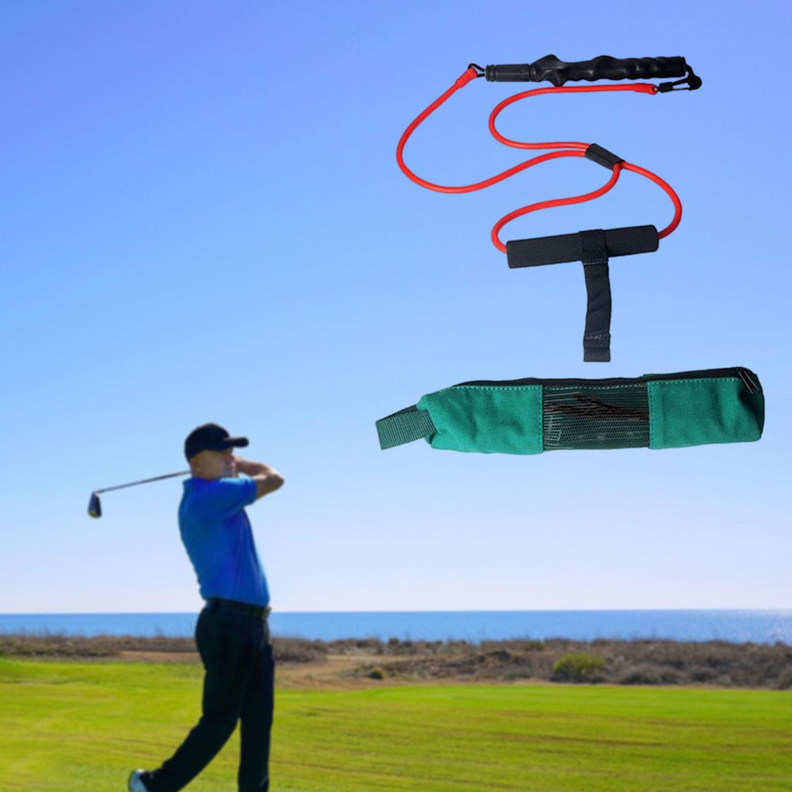 Golf Swing Resistance Bands Posture Correct with Storage Bag Golf Training Aid