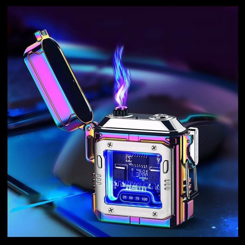 Bật lửa điện độc lạ tạo 4 tia plasma chóng gió sạc pin dung lượng lớn