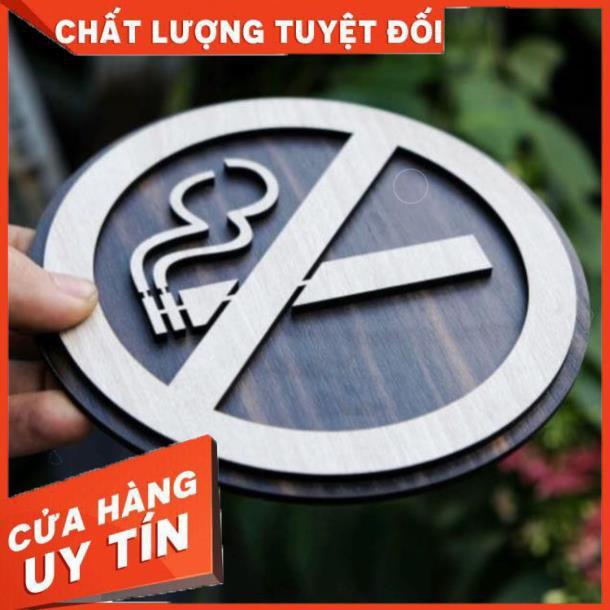 Bảng Gỗ Trang Trí Decor - Mẫu Cấm Hút Thuốc, No Smoking