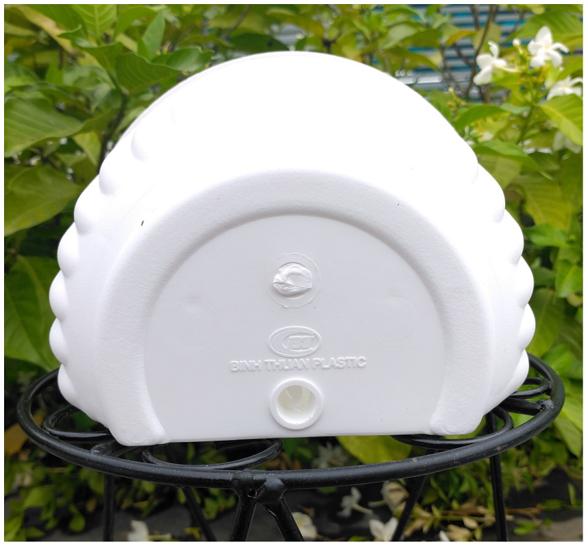 3 Chậu Ốp Tường Bán Nguyệt No: 210x130x140 Trồng Hoa Màu Trắng