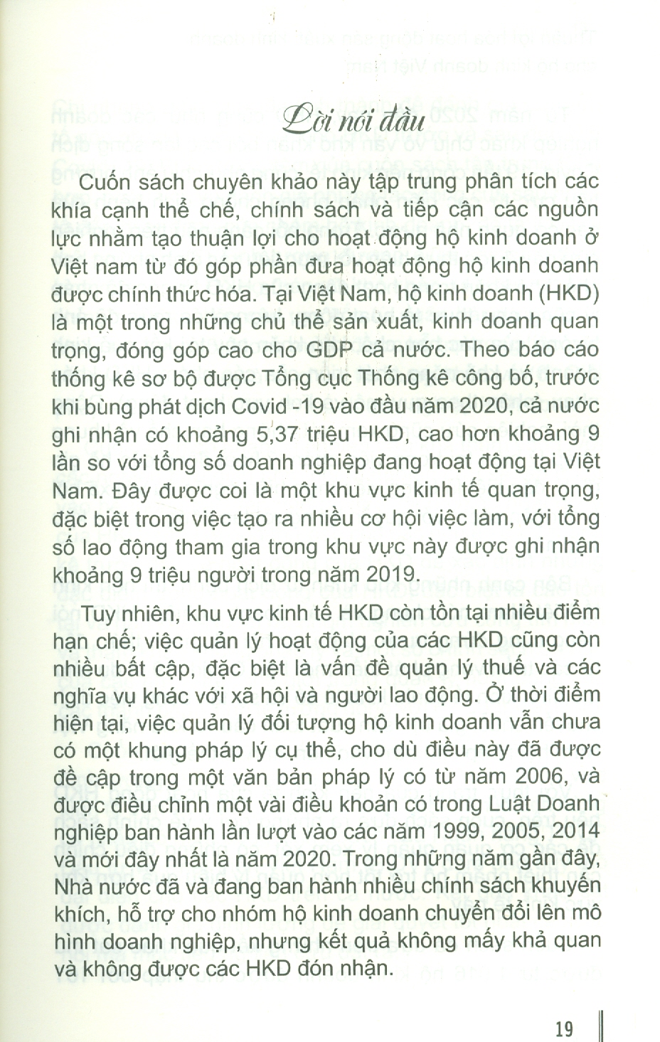 Thuận Lợi Hóa Hoạt Động Sản Xuất Kinh Doanh Cho Hộ Kinh Doanh Việt Nam (Sách tham khảo)