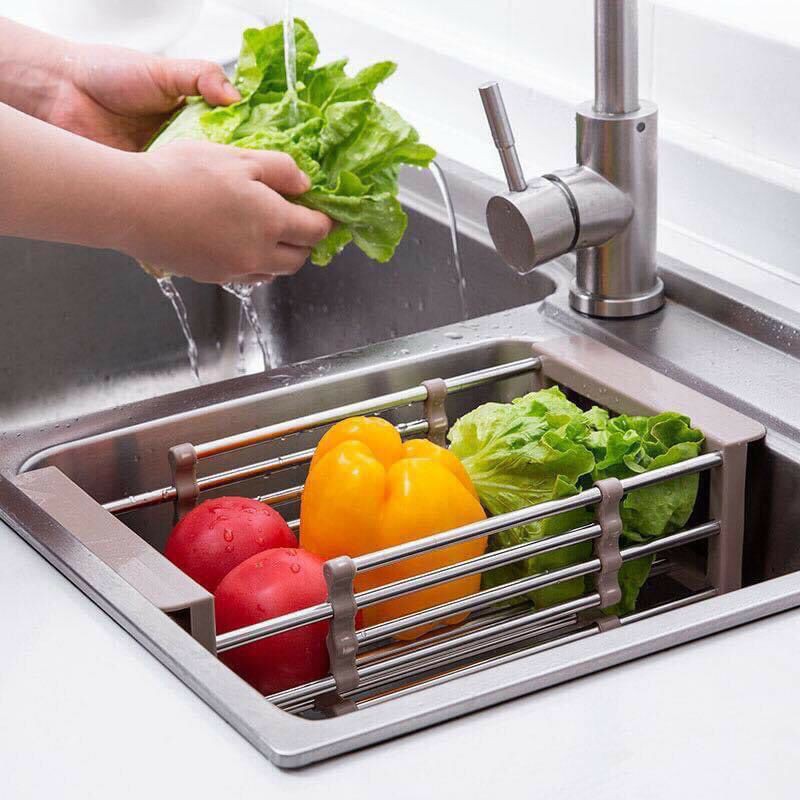 Giá rút gọn gác bồn rửa bát inox