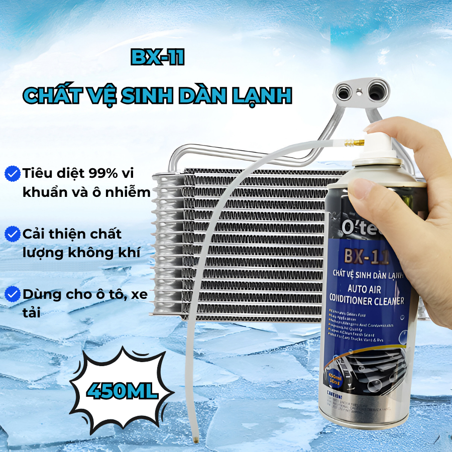 Vệ Sinh Điều Hoà Ô Tô - Dung Dịch Vệ Sinh Điều Hòa Ô Tô - Nước Rửa Máy Lạnh - Air Cleaner - OTech