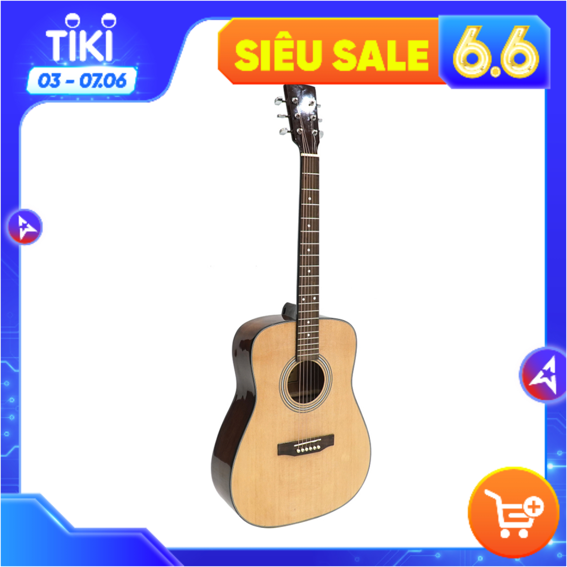 Đàn Guitar Acoustic Việt Nam GA-14HV Mặt Gỗ Thông Nguyên Tấm Cao Cấp