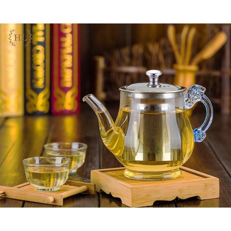 Ấm trà thuỷ tinh có bộ lọc kim loại 400ml BP