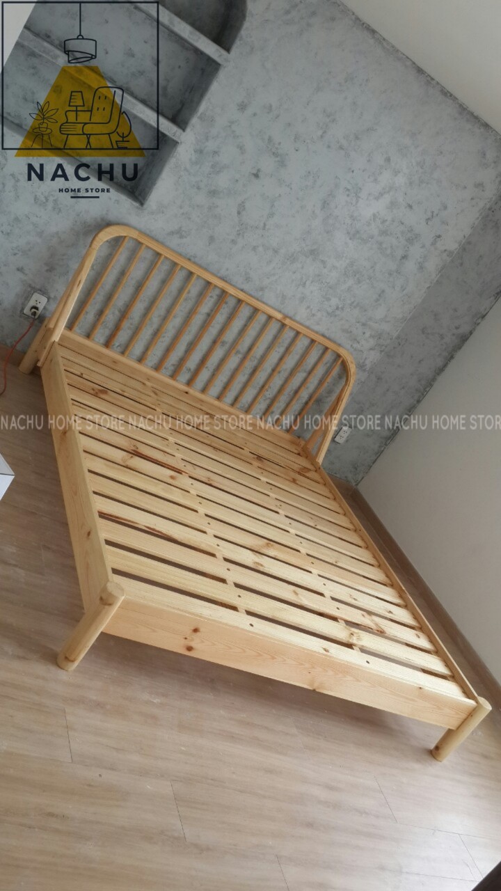 Giường Ngủ Decor Cao Cấp Lắp Ráp Gỗ Thông Nhập Khẩu Cao 30cm Nachu Home Store