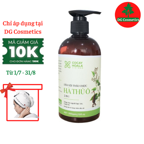Dầu Gội Thảo Dược Hà Thủ Ô Chiết Xuất Từ 6 Loại Thảo Dược Cocayhoala 300G, Tặng Khăn Quấn Ủ Tóc