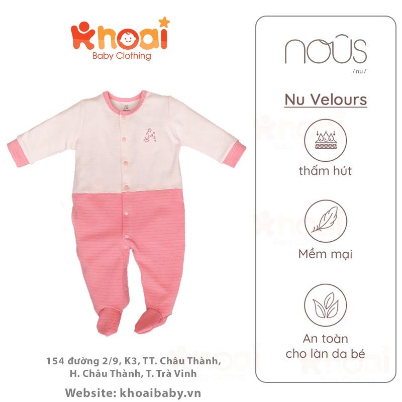 Bộ bodysuit Nous có tất hồng newborn - Chất liệu Nu Velours 95% cotton thiên nhiên