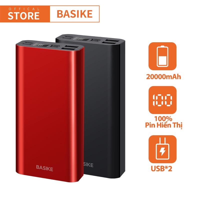 Sạc Dự Phòng 20000mah BASIKE LED Màn hình kỹ thuật số thực cho iPhone Huawei Samsung Xiaomi-Hàng chính hãng