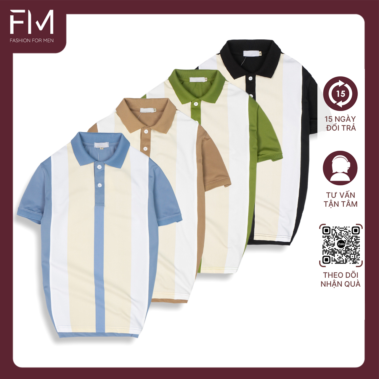 Áo polo thời trang nam, áo thun có cổ, thiết kế kiểu dáng trendy, dễ dàng phối đồ - FORMEN SHOP - FMPS202