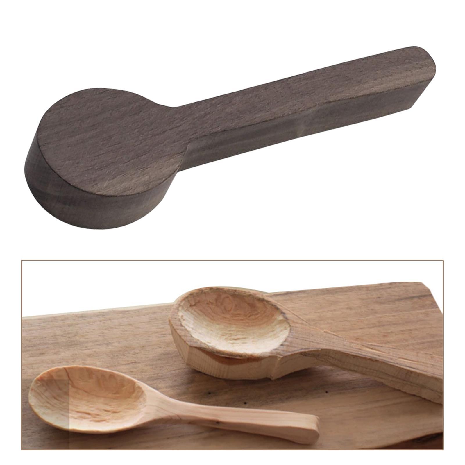 Wood Carving Spoon Blank Beech and Walnut Unfinished Wooden Spoon Block Whittling Art Supplies for Beginner