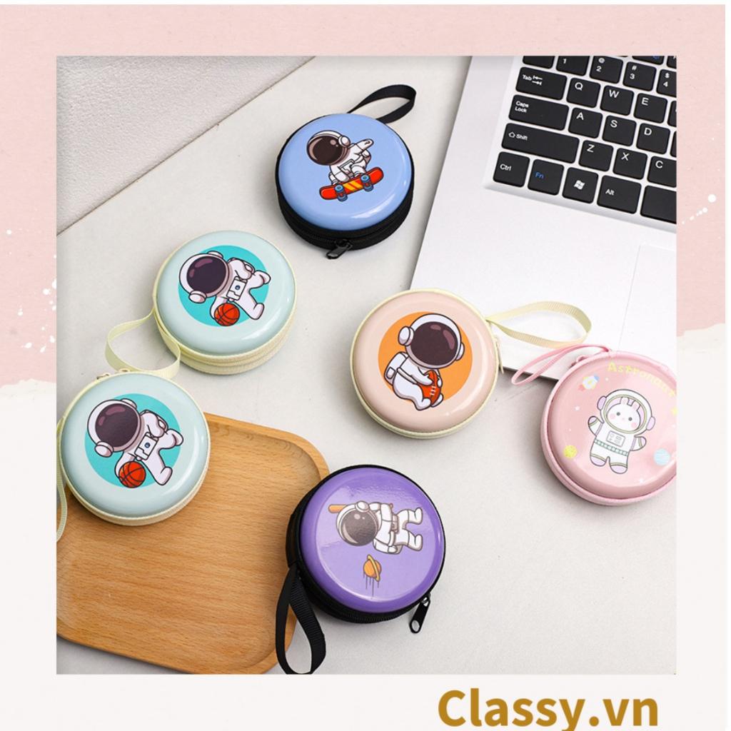 Túi hộp bằng thiếc Classy Đựng Cáp Sạc Tai Nghe Hình Tròn họa tiết Hoạt HÌnh Siêu Tiện Dụng Kích thước: 7cm x 3cm [T260