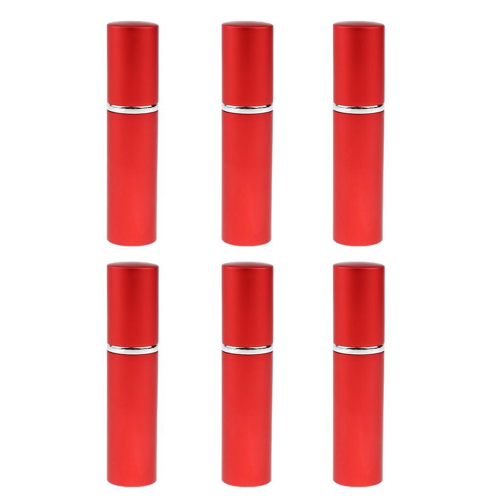 6 Pieces 10ml Metal Refillable Mist Spray Bottle Aromatherapy Scent Pressed Sprayer Storage Vials for Beauty Salon