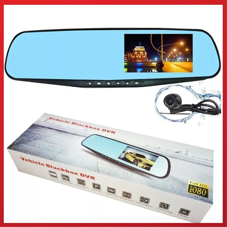 Camera Hành Trình Ô Tô Vehicle Black Box Màn Hình Gương Cảm Ứng, Camera Lùi Rõ Nét, Full HD 1080