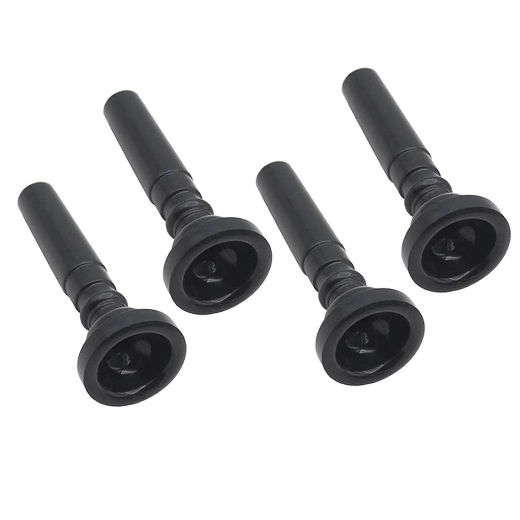 Sunnimix Kèm Túi Nhựa ABS Hành Quân Kỵ Binh Kèn Mouthpiecesfor Trumpeters Sinh Viên, Đen