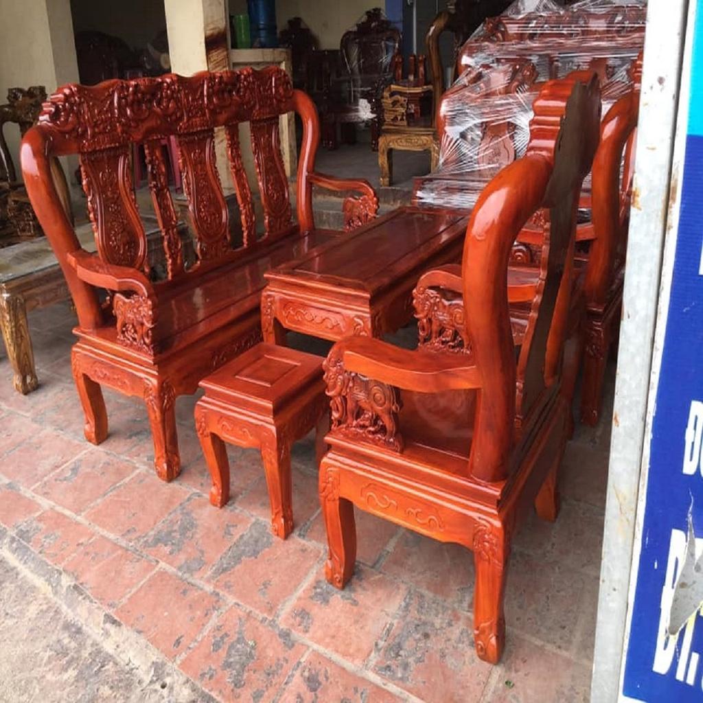 Bộ Bàn Ghế Minh Quốc Voi Gỗ Xà Cừ