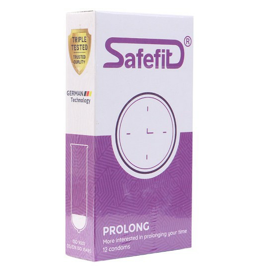 Bao cao su Safefit Prolong kéo dài thời gian hộp 12 cái