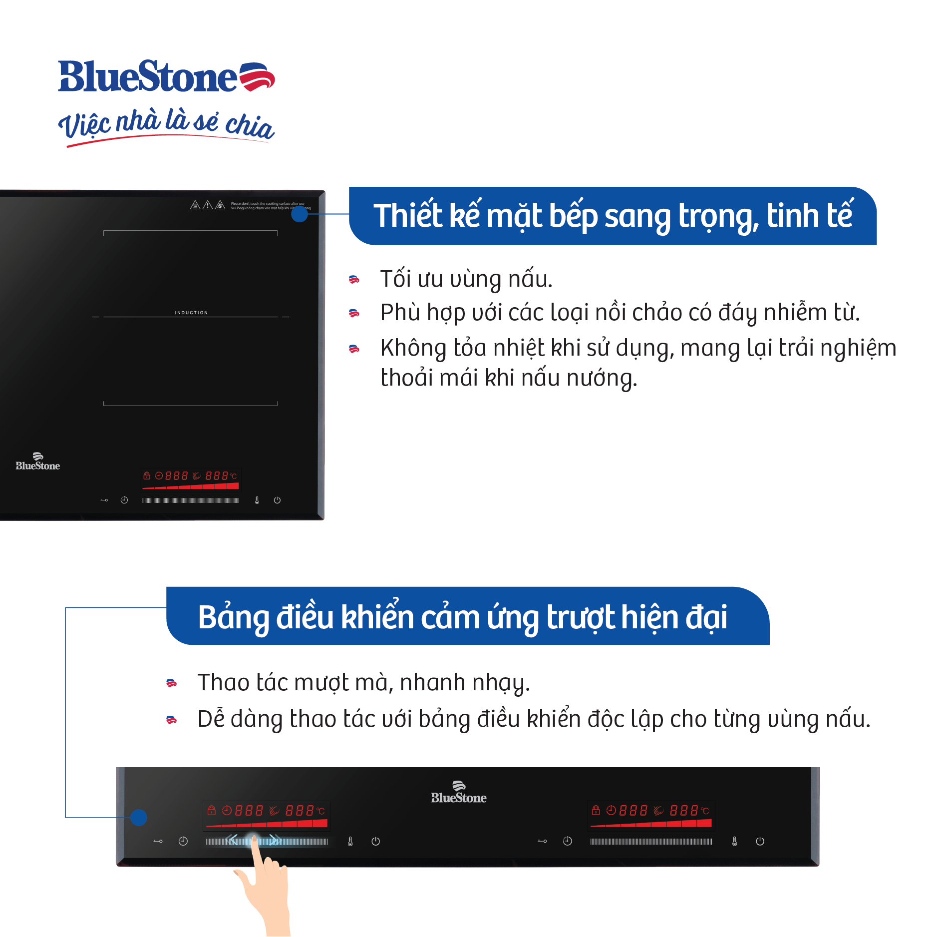 Bếp hỗn hợp quang từ BlueStone ICB-6917 (3400W - Malaysia)- Hàng chính hãng