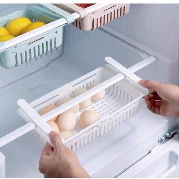 Khay rổ nhựa kéo giãn đựng thức ăn đa năng cho tủ lạnh - Khay nhựa chữ nhật - Khay nhựa đựng đồ - Đựng trái cây - Rau củ