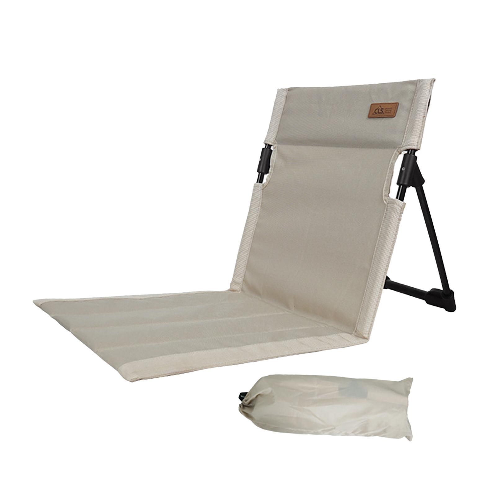 Beach Chair with Back Support Beach Mat Lounge Chair Portable Foldable Chair