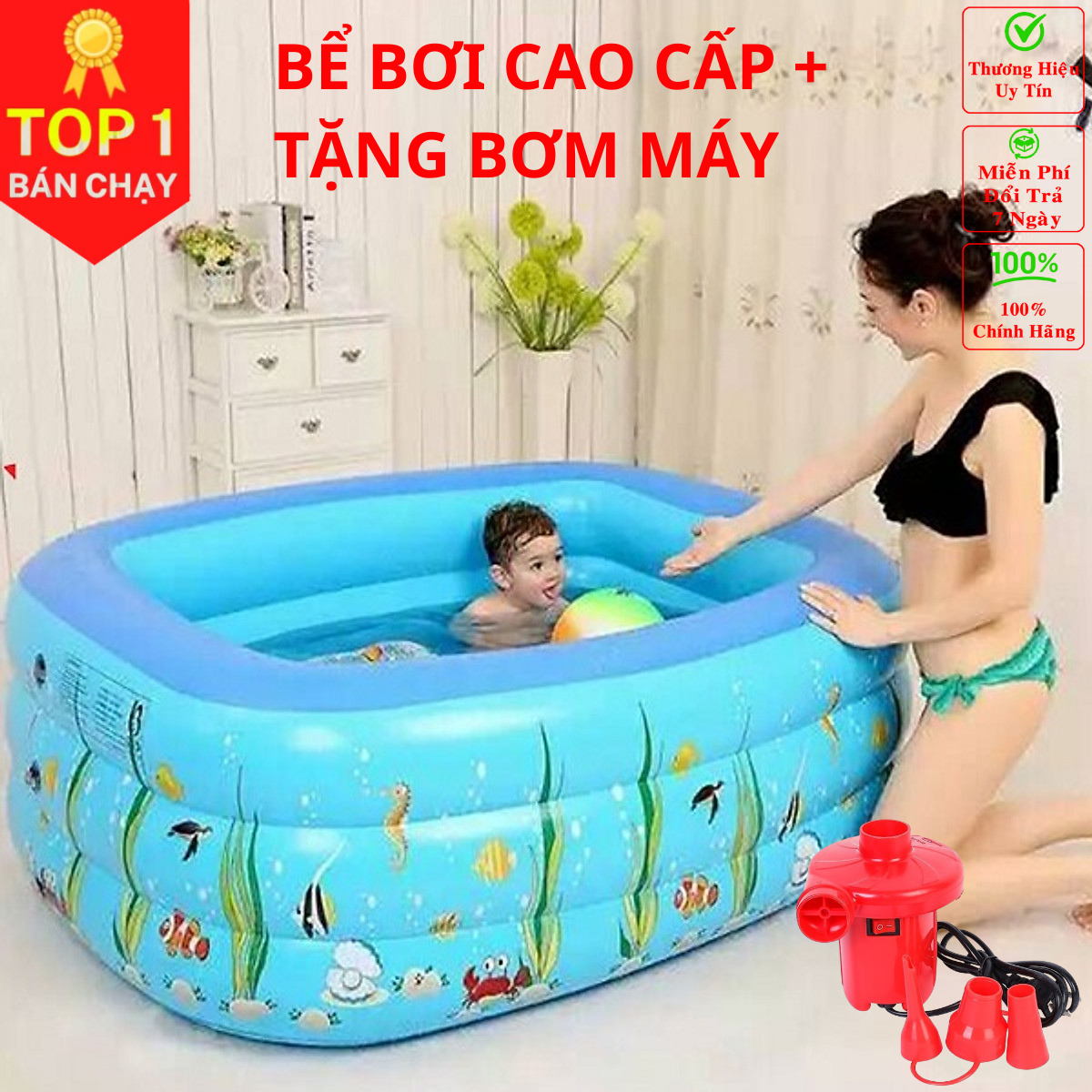 [LOẠI XỊN] (FREE SHIP)Bể Bơi Phao Bơi Trong Nhà Cho Trẻ Em, Hồ Bơi Tắm Cho Bé Dày Dặn - Chính hãng Amalife