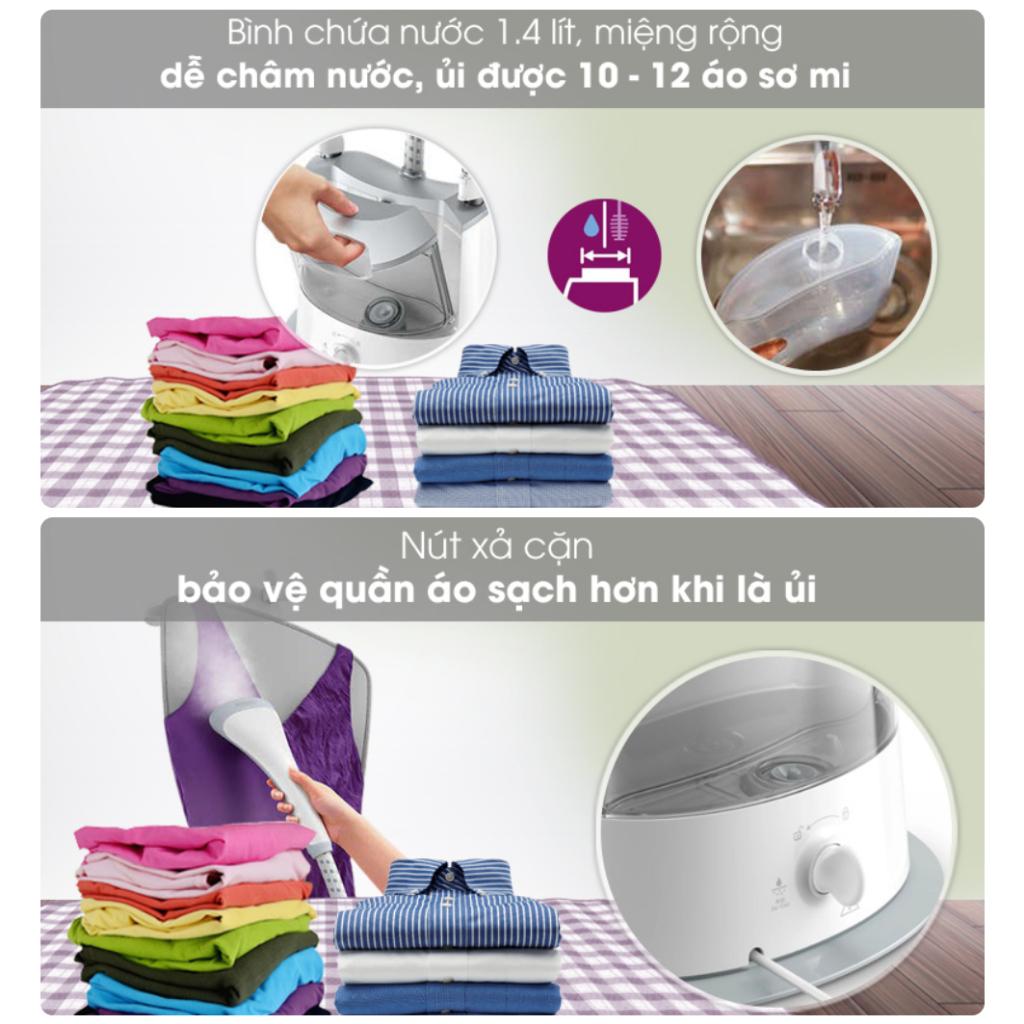Bàn Ủi Hơi Nước Đứng PHILIPS GC487, 1800W - 1.4Lit, Phun Hơi Liên Tục, Hàng Chính Hãng