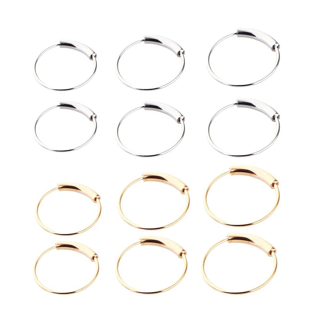 2pcs Nose Nose Hoop Ear Piercing Steel 6mm
