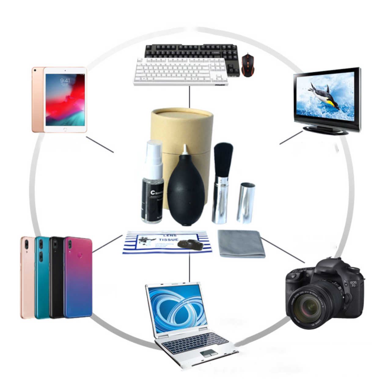 Bộ vệ sinh chuyên dụng dành cho Laptop máy tính Macbook Lens Máy ảnh Điện thoại Ipad Kính mắt Tivi - Hàng Chính Hãng