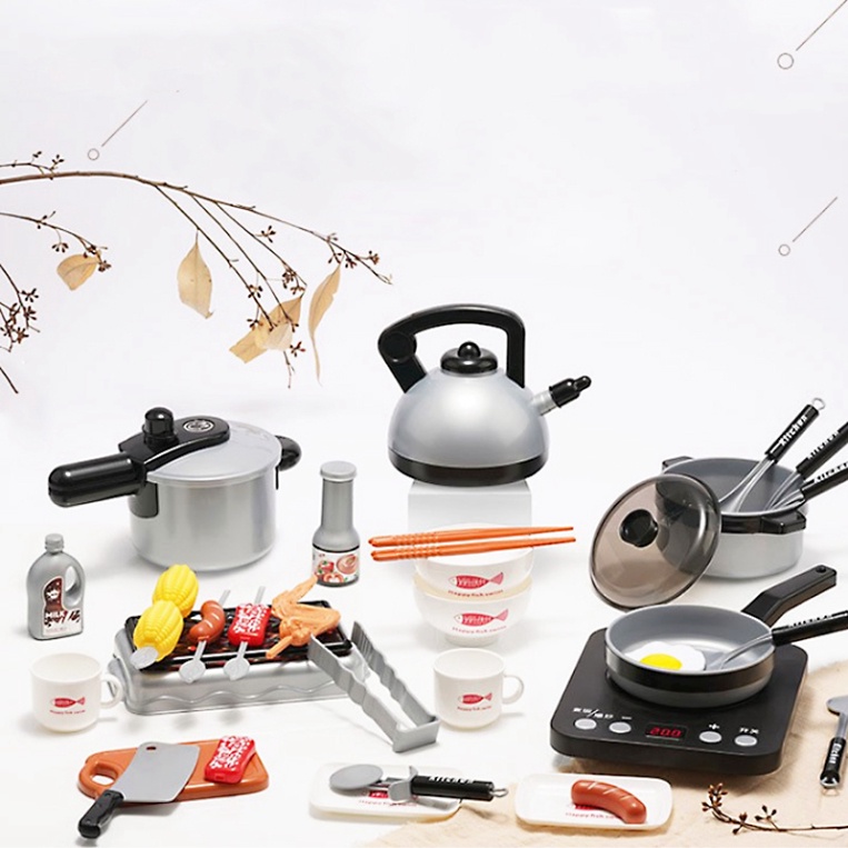Bộ Đồ Chơi Nấu Ăn Cho Bé 35 Chi Tiết, Đồ Chơi Nhà Bếp Cho Bé Vui Chơi Chất Liệu Cao Cấp An Toàn