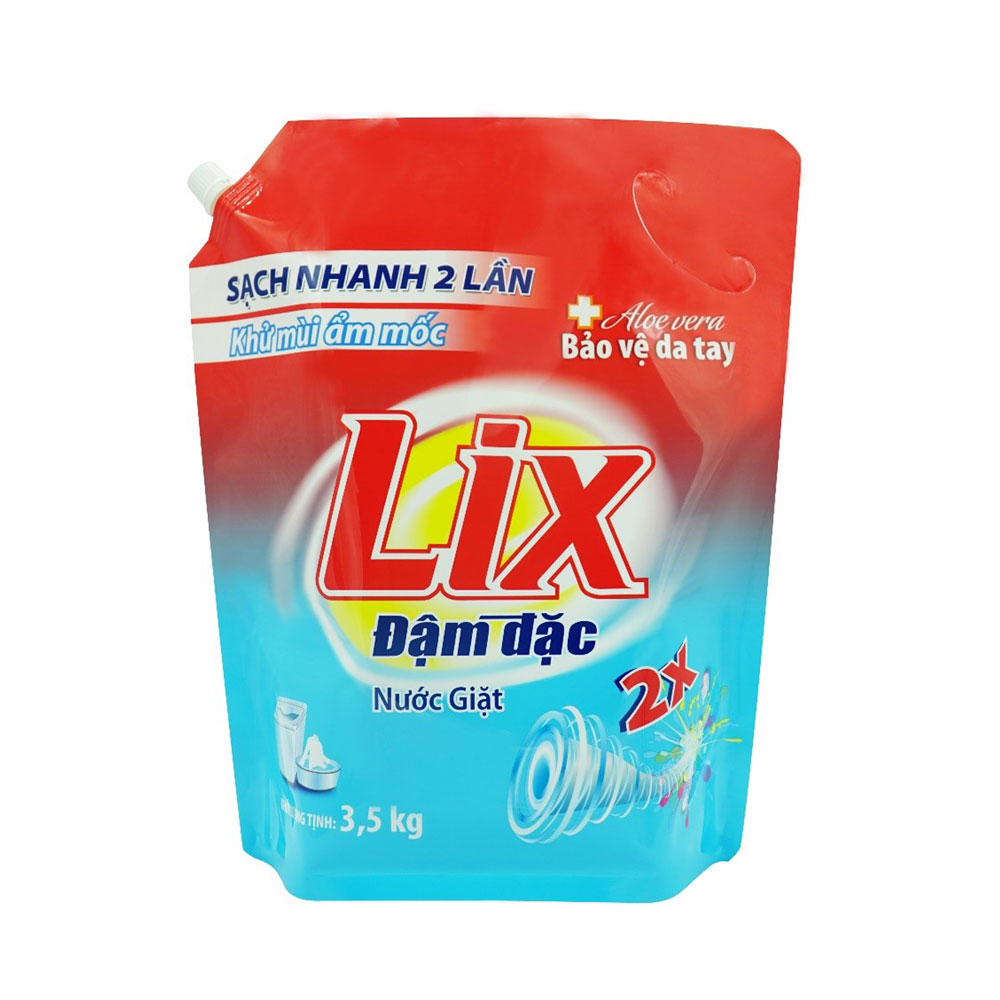 Nước giặt LIX đậm đặc hương hoa túi 3,5kg