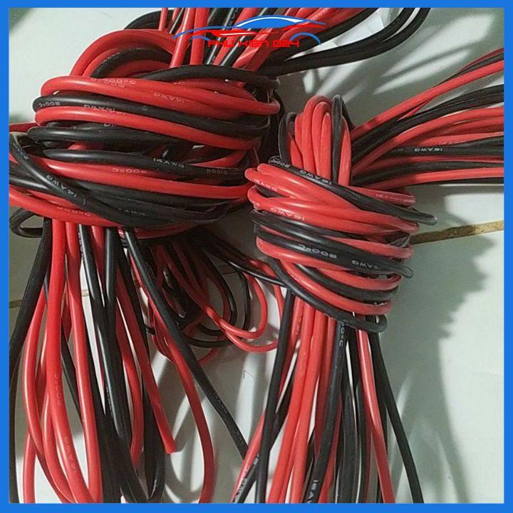 Cuộn 100 mét dây điện đôi đen đỏ đủ loại 18AWG-20AWG-22AWG-26AWG