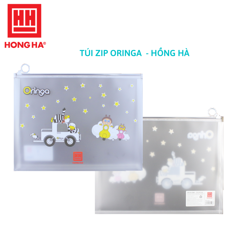 Túi zip A4 đựng tài liệu Hồng Hà| Clear bag Oringa | Túi Đựng Giấy Kiểm Tra Khoá Zip A4 - 3498