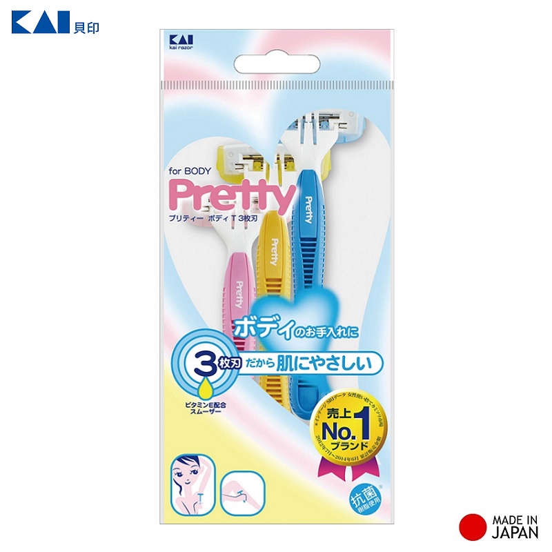 Set 03 chiếc dao cạo 3 lưỡi kép Kai Pretty Body - Made in Japan