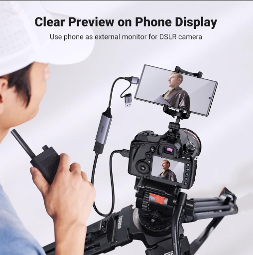 Cáp ghi hình HDMI Ugreen 25854 CM716 sang USB A/ USB C Hỗ trợ Capture 4K30Hz Output 1080P@60Hz - Hàng chính hãng